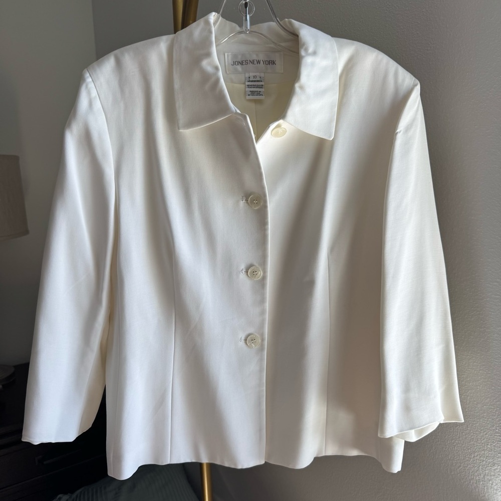 Jones New York White Blazer Jacket - Size 10